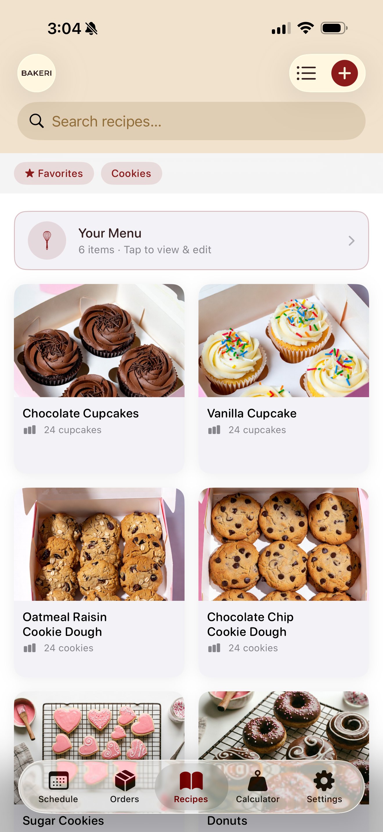 Bakeri recipes